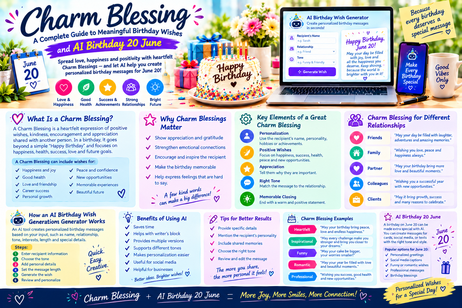 Charm Blessing: A Complete Guide to Meaningful Birthday Wishes and AI Birthday 20 June Celebrations