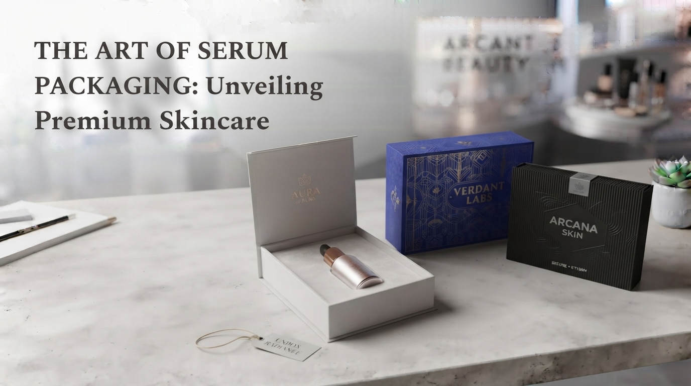 custom packaging boxes, branded custom beauty product box, serum box